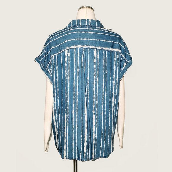 Style&co. Mock Denim Hi-Low Top - Picture 5 of 6